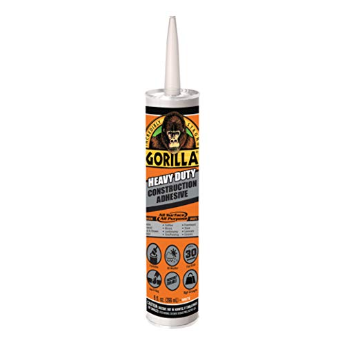 Gorilla 8010003 Heavy Duty Construction Adhesive White Glue 9 Ounce Cartridge (Pack of 1)