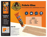 Gorilla 802551 Waterproof Fabric Glue 2.5 Ounce Tube, Clear, (Pack of 1)