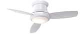 Minka-Aire Concept II 52" Flush Mount LED Ceiling Fan with Light & Remote – White (F519L-WH)