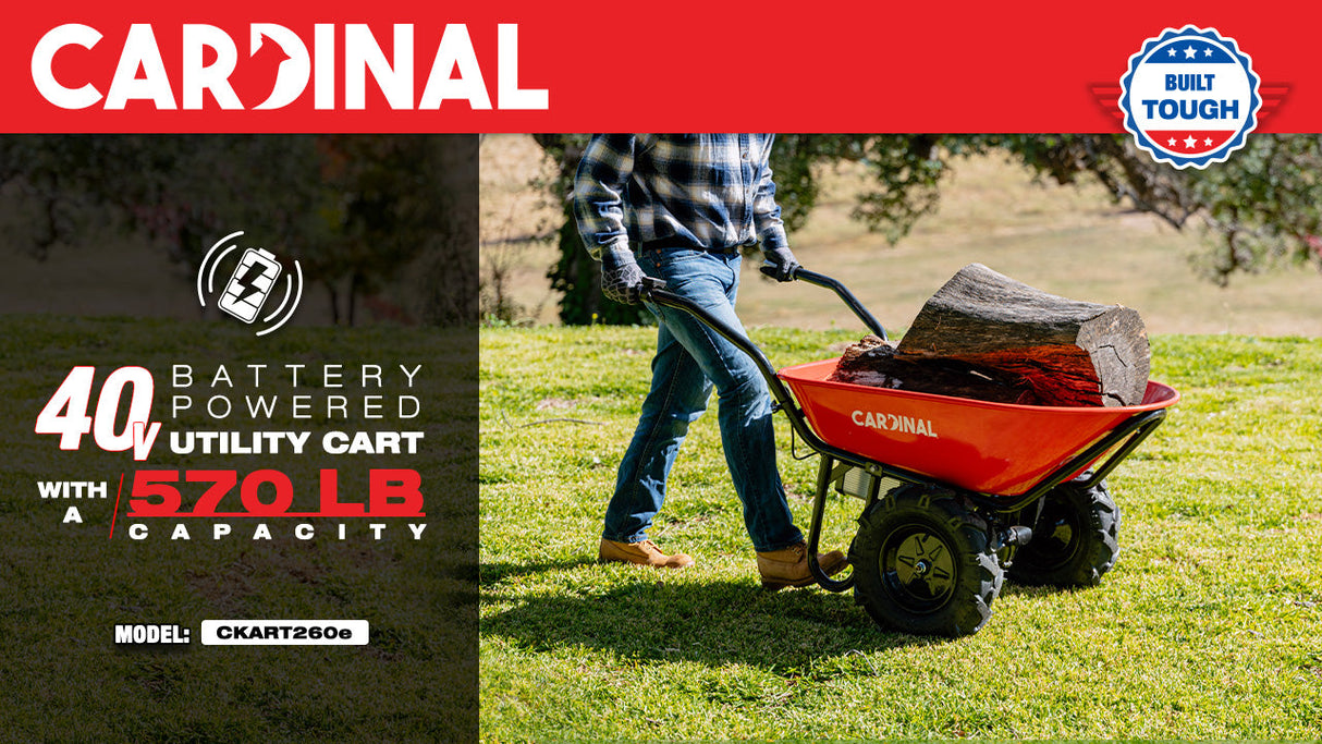 Electric Utility Cart 40V Battery-Powered Wheelbarrow 570-lb. Bucket Capacity