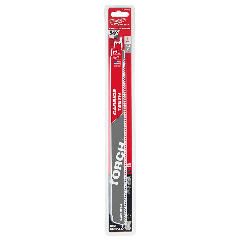 Milwaukee 12 in. The TORCH Carbide-Tooth Metal-Cutting SAWZALL Blade (1 PK) – 48-00-5203