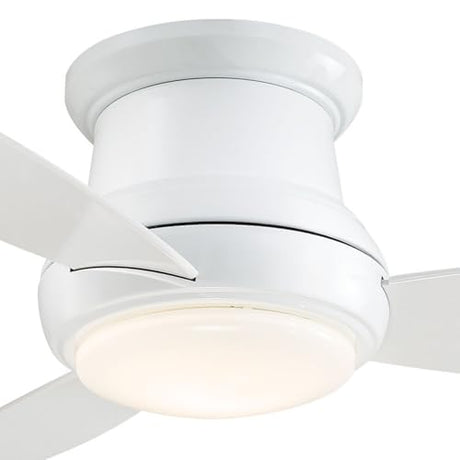 Minka-Aire Concept II 44" Flush Mount LED Ceiling Fan with Light & Remote – White (F518L-WH)