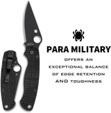 Spyderco C81GMCBKP2 Para Military 2 Salt Black