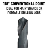 Drill America DWDRSD3/4 HSS 3/4" Drill Bit with Reduced 1/2" Shank