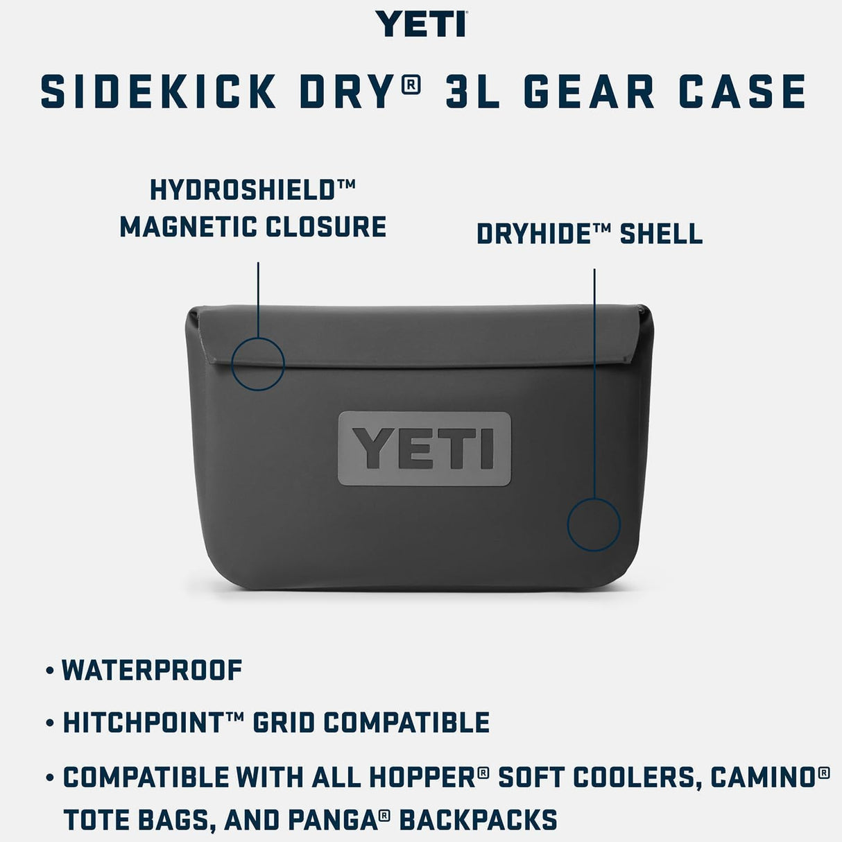 Yeti SideKick Dry 3L Waterproof Gear Case Classic Navy