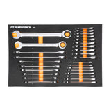 GEARWRENCH 86527 28 Piece 72T Metric Standard & Stubby Ratcheting Wrench Set
