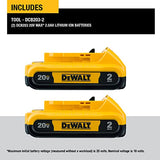 DeWalt DCB203-2 20V MAX Battery, Compact 2.0Ah Double Pack