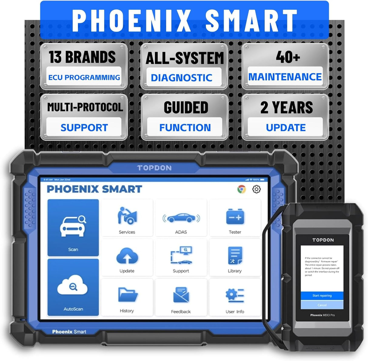 Topdon PXSMART 10.1 Oe-Level Scan Tool Cloud-Based Programming
