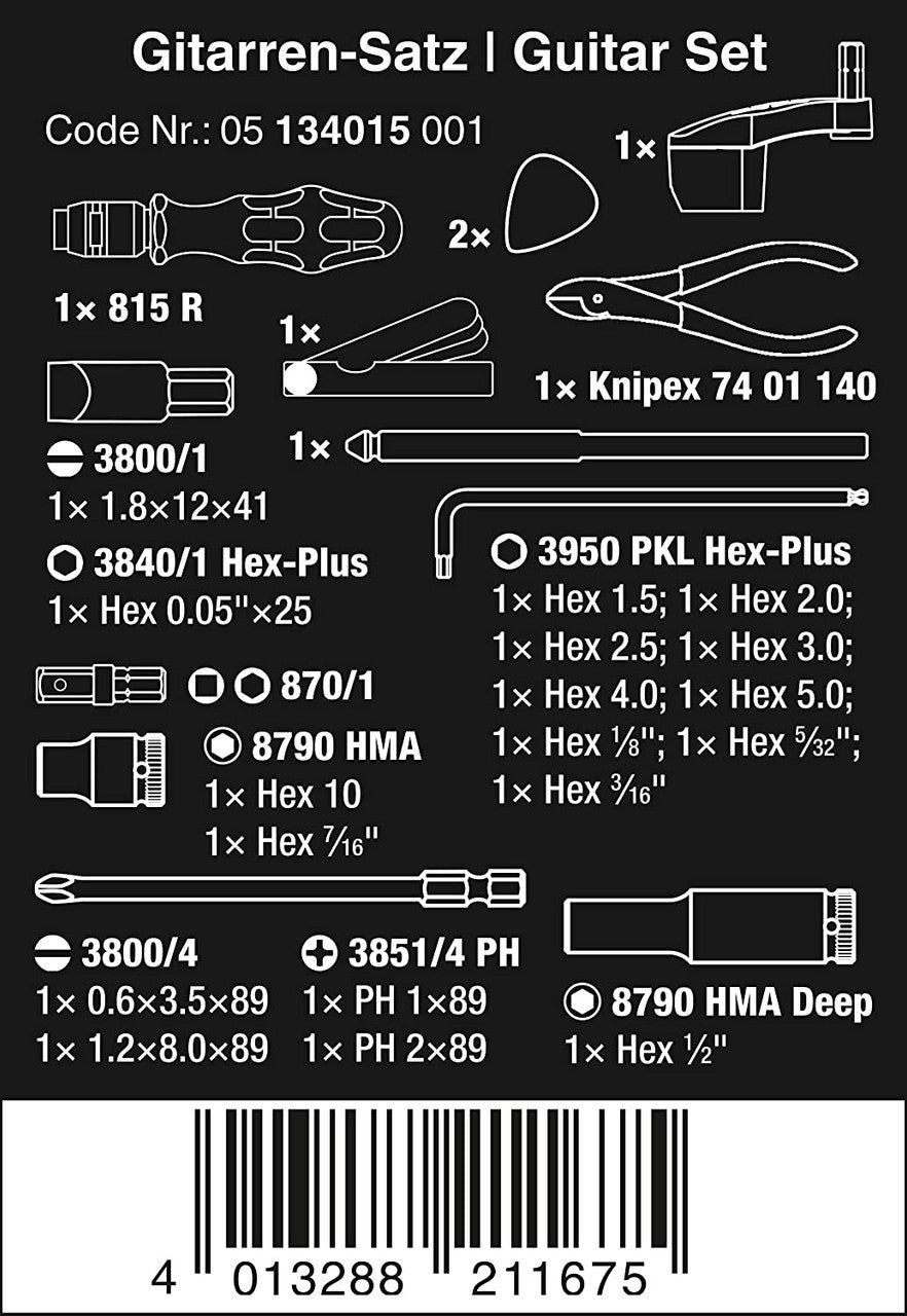 Wera 9100 guitar tool set