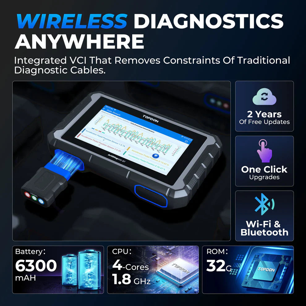 Topdon AD900BT 7 Bluetooth Scan Tool W/Service Functions Bi-Direct