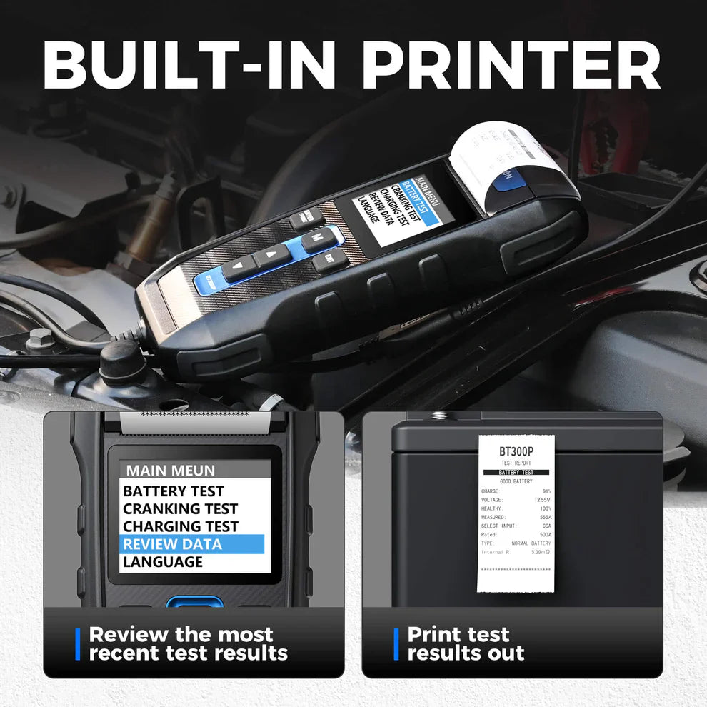 Topdon BT300P Battery Charging Cranking System Tester W/Print