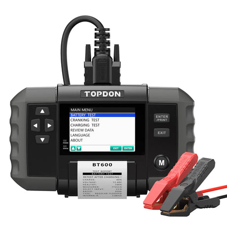 Topdon BT600 12V Battery 12V/24V System Tester W/Built-In Printer