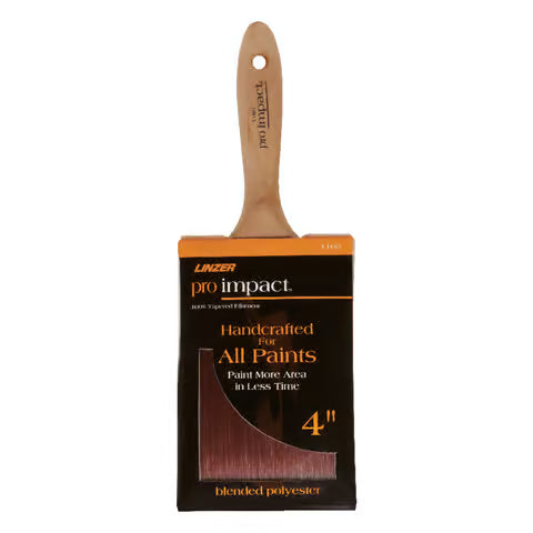Linzer 1160 0400 4" Pro Impact Dyed Poly Blend Varnish & Wall Brush