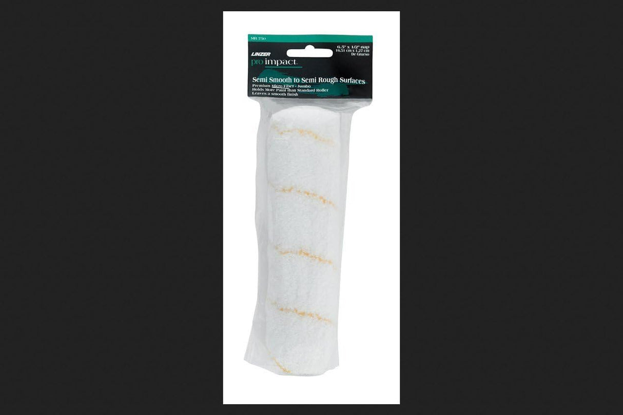 Linzer MR 750 0650 6-1/2" Project Select White Woven Jumbo Mini Roller Cover 1/2" Nap