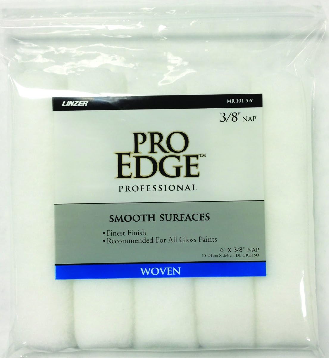 Linzer MR 701-2 0600 6" Pro Edge Microfiber Smooth to Semi-Smooth Mini Roller Cover 3/8" Nap