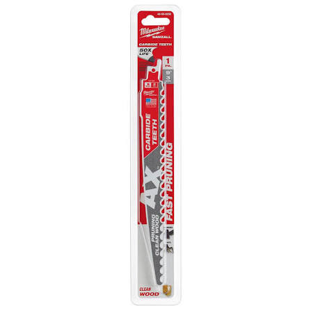 Milwaukee 9 in. 3 TPI Carbide-Tooth The AX Pruning SAWZALL Blade (1 PK) – 48-00-5232