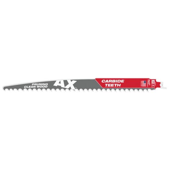 Milwaukee 12 in. 3 TPI Carbide-Tooth The AX Pruning SAWZALL Blade (1 PK) – 48-00-5233