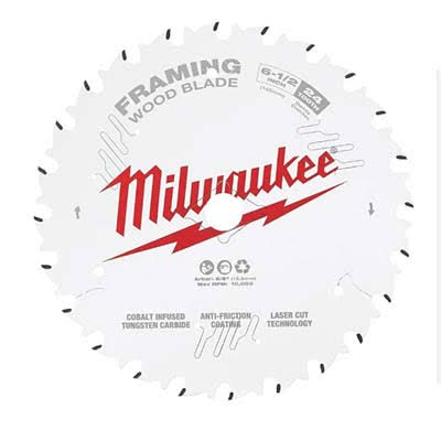 Milwaukee 6-1/2 in. 24T Thick Kerf Framing Circular Saw Blades Bulk 10 – 48-41-0620