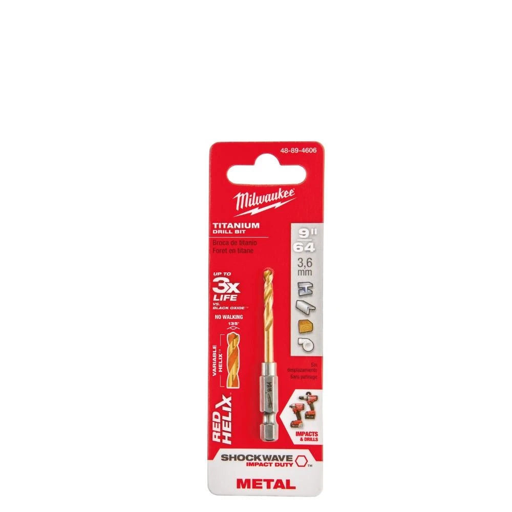 Milwaukee SHOCKWAVE RED HELIX Titanium Drill Bit – 48-89-4606