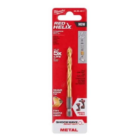 Milwaukee SHOCKWAVE RED HELIX Titanium Drill Bit – 48-89-4611