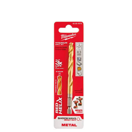 Milwaukee SHOCKWAVE RED HELIX Titanium Drill Bit – 48-89-4618