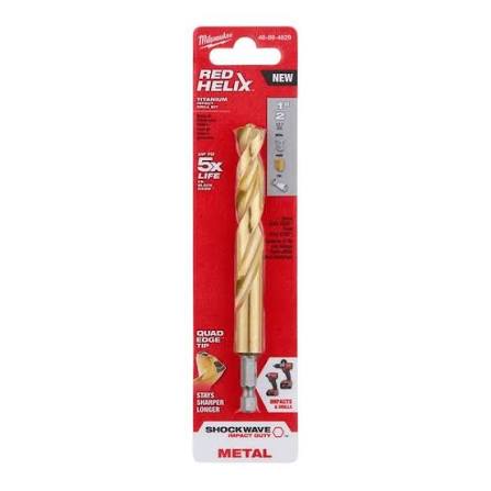Milwaukee SHOCKWAVE RED HELIX Titanium Drill Bit – 48-89-4629