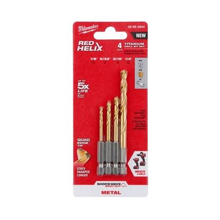 Milwaukee SHOCKWAVE RED HELIX Titanium Drill Bit – 48-89-4644