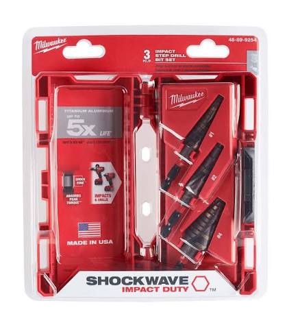 Milwaukee SHOCKWAVE Impact Duty Step Bit Set 3-Piece – 48-89-9254