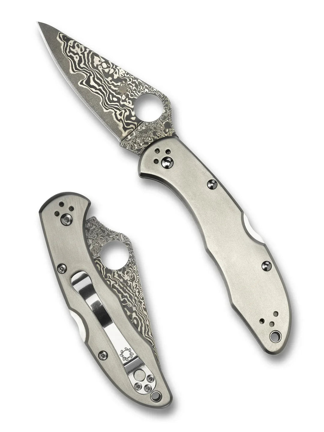 Spyderco C11TIPD Delica  4 Titanium Damascus Pocket Knife