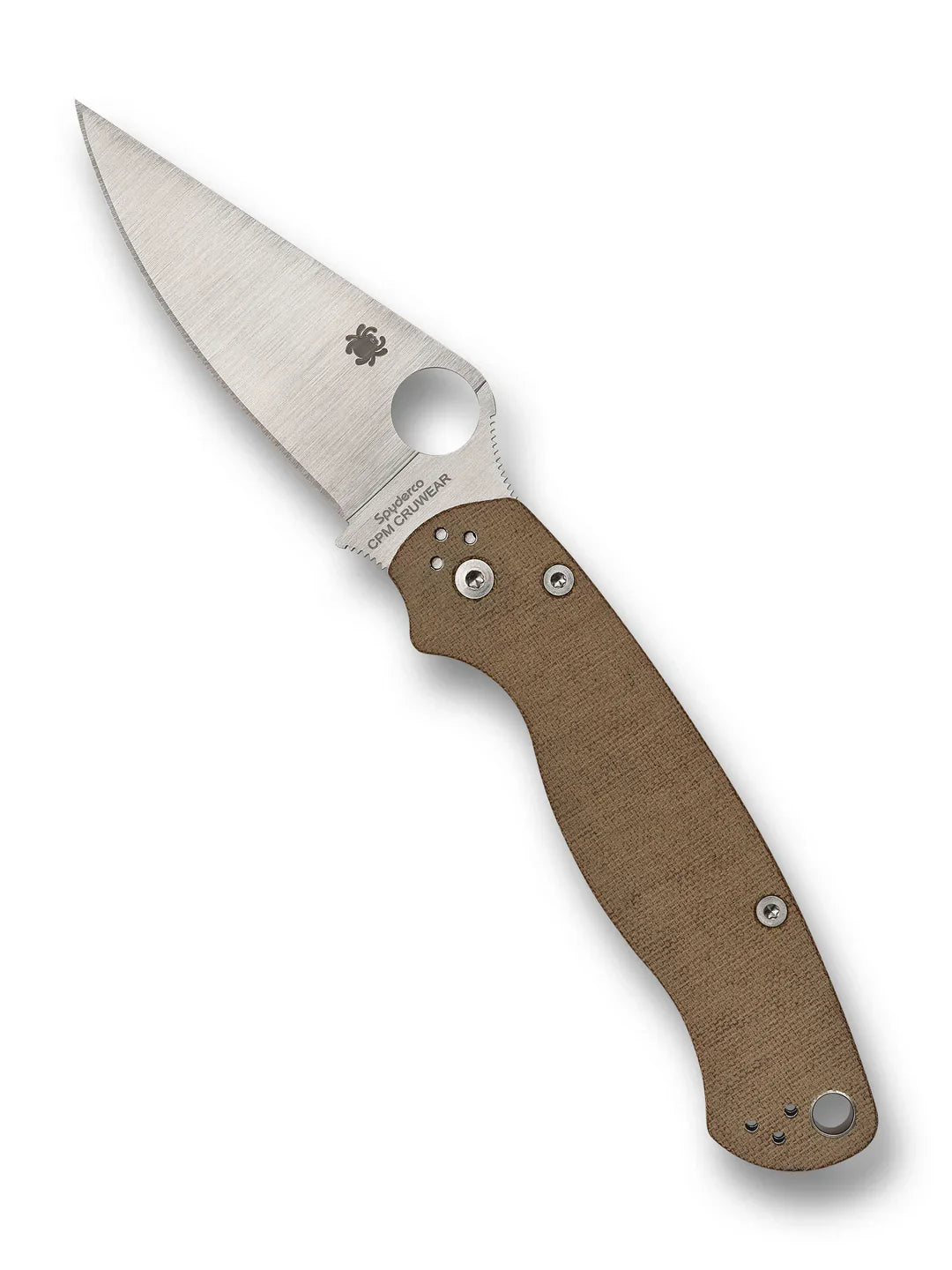 Spyderco C81MPCW2 Para Military 2 Brown Canvas Micarta CPM Cru-Wear
