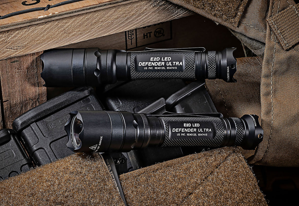SureFireE2D Defender 1,000-Lumen Tactical LED Flashlight Ultra-Durable Waterproof Black