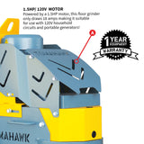 10" Electric Concrete Floor Grinder 1.5HP Motor for Smoothing, Floor Prep, Coatings
