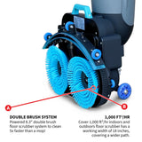 Electric Floor Scrubber Cleaner with 18” Power Mop Brushes Cordless 36V Battery Powered