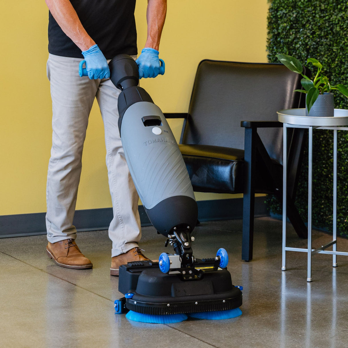 Electric Floor Scrubber Cleaner with 18” Power Mop Brushes Cordless 36V Battery Powered