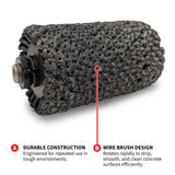 8-Inch Steel Wire Brush Drum Scarifier Attachment