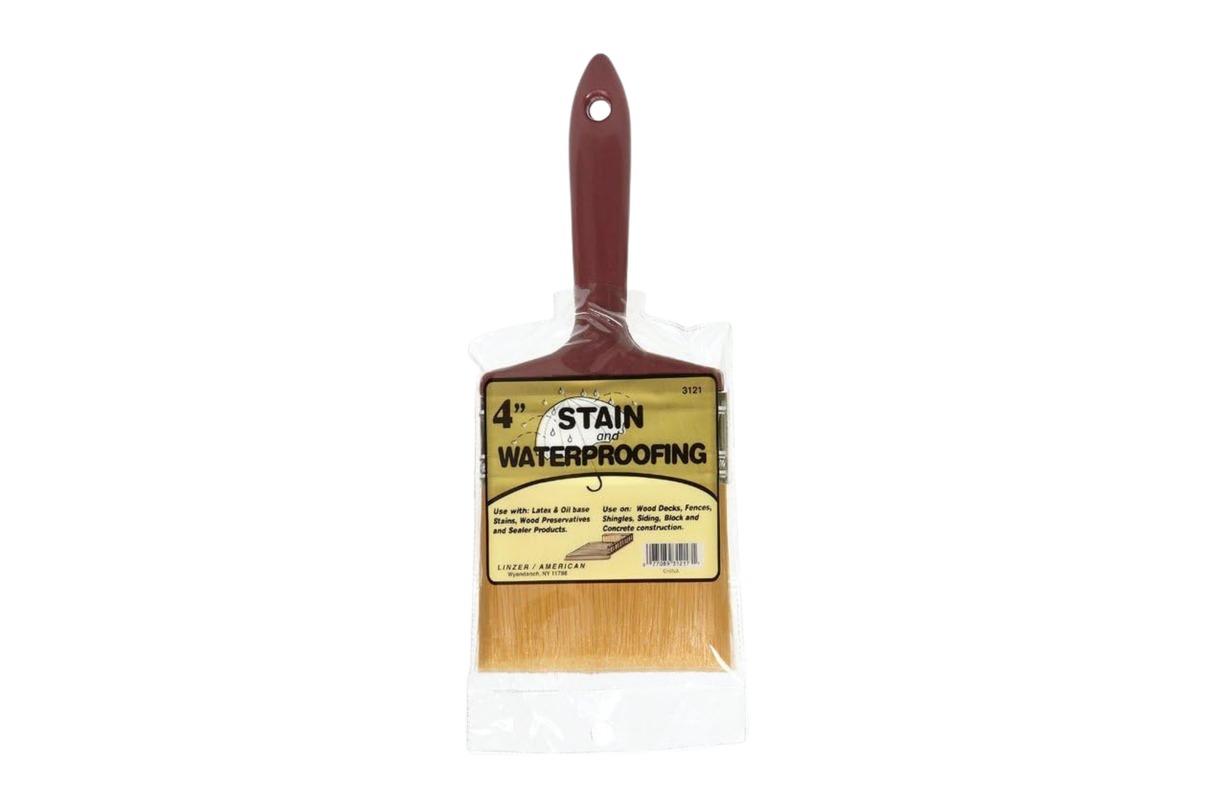 Linzer 3121 0400 4" Specialty Staining & Waterproofing Brush