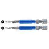 Wiha 70218 TerminatorBlue Impact Bit Torx T15 - 2 Inch - 2 Pack