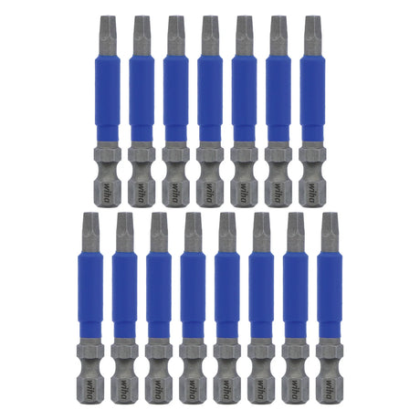 Wiha 70265 TerminatorBlue Impact Bit Square #2 - 2 Inch - 15 Pack