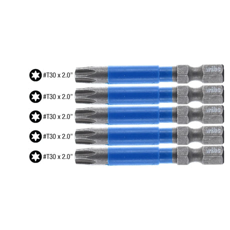 Wiha 70279 TerminatorBlue Impact Bit Torx T30 - 2 Inch - 5 Pack