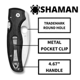 Spyderco C229GP Shaman Signature Knife with 3.58" CPM S30V Stainless Steel Blade