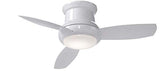 Minka-Aire Concept II 44" Flush Mount LED Ceiling Fan with Light & Remote – White (F518L-WH)