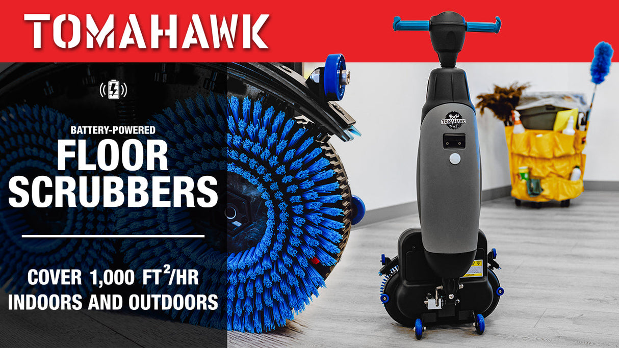 Electric Floor Scrubber Cleaner with 18” Power Mop Brushes Cordless 36V Battery Powered