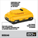 DEWALT DCB240-2 20V MAX* 4Ah Compact Lithium Ion Battery 2-Pack