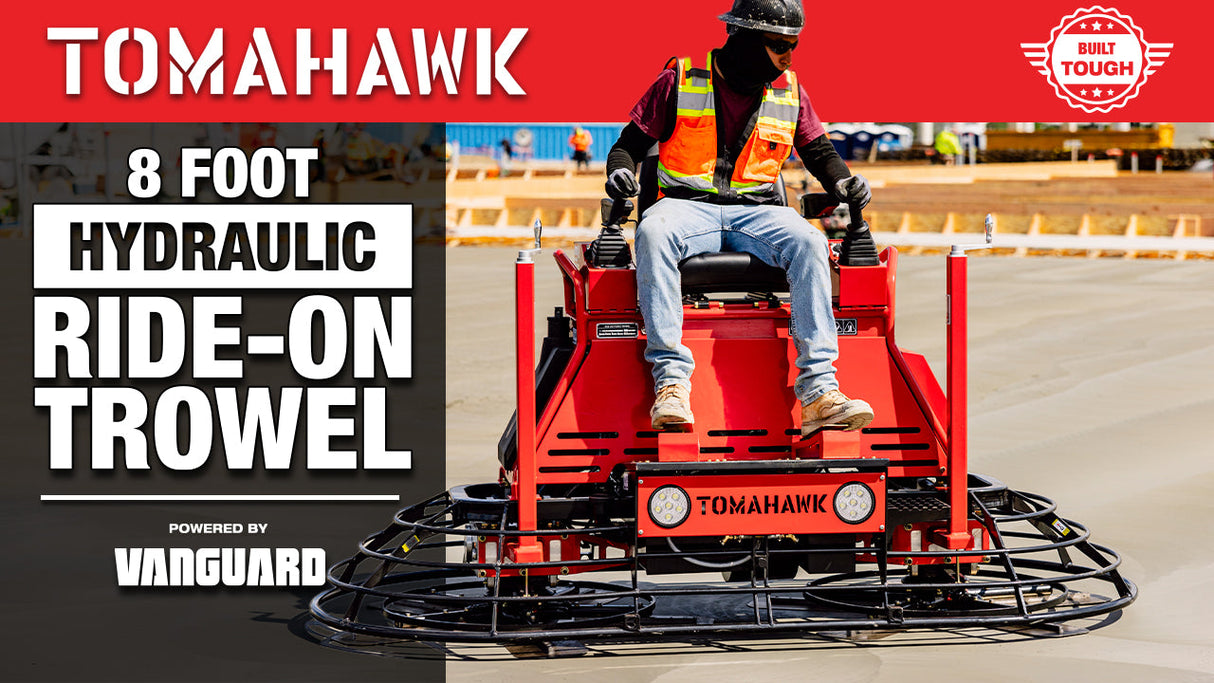 8 Foot Ride-On Concrete Power Trowel with 35HP Vanguard Engine