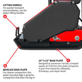 2 HP Electric Vibratory Plate Compactor Tamper for Gravel Soil Compaction