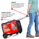 5500 Watt Inverter Generator Super Quiet Portable Gas Power Professional Use