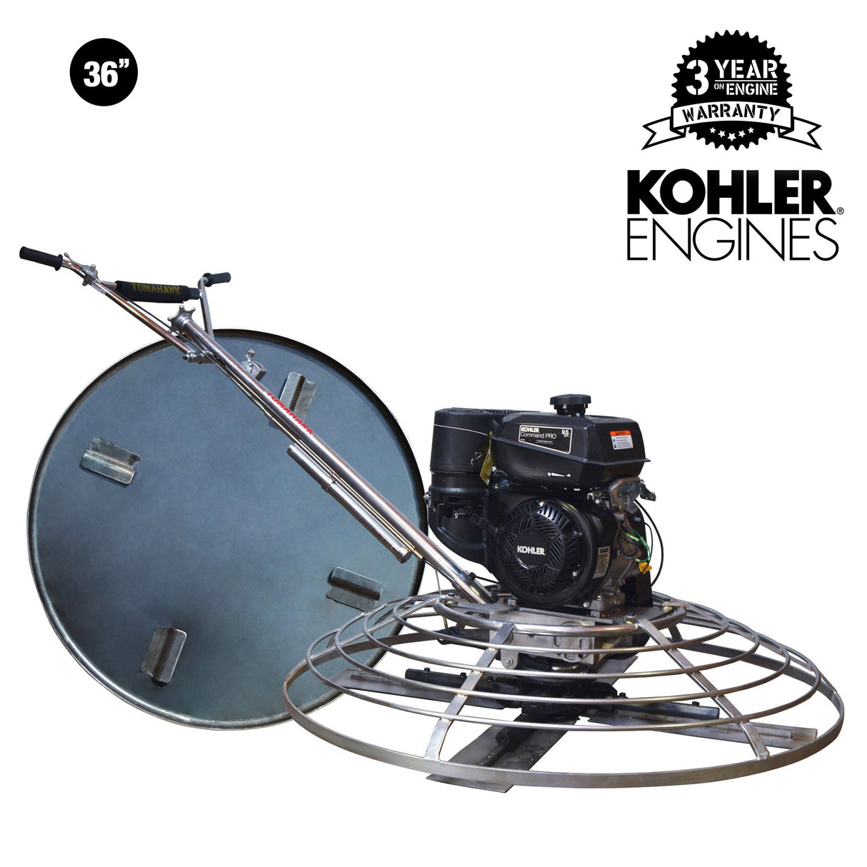 36" Concrete Power Trowel 6HP Kohler Float Pan Screed Edge Cement Finishing Tool