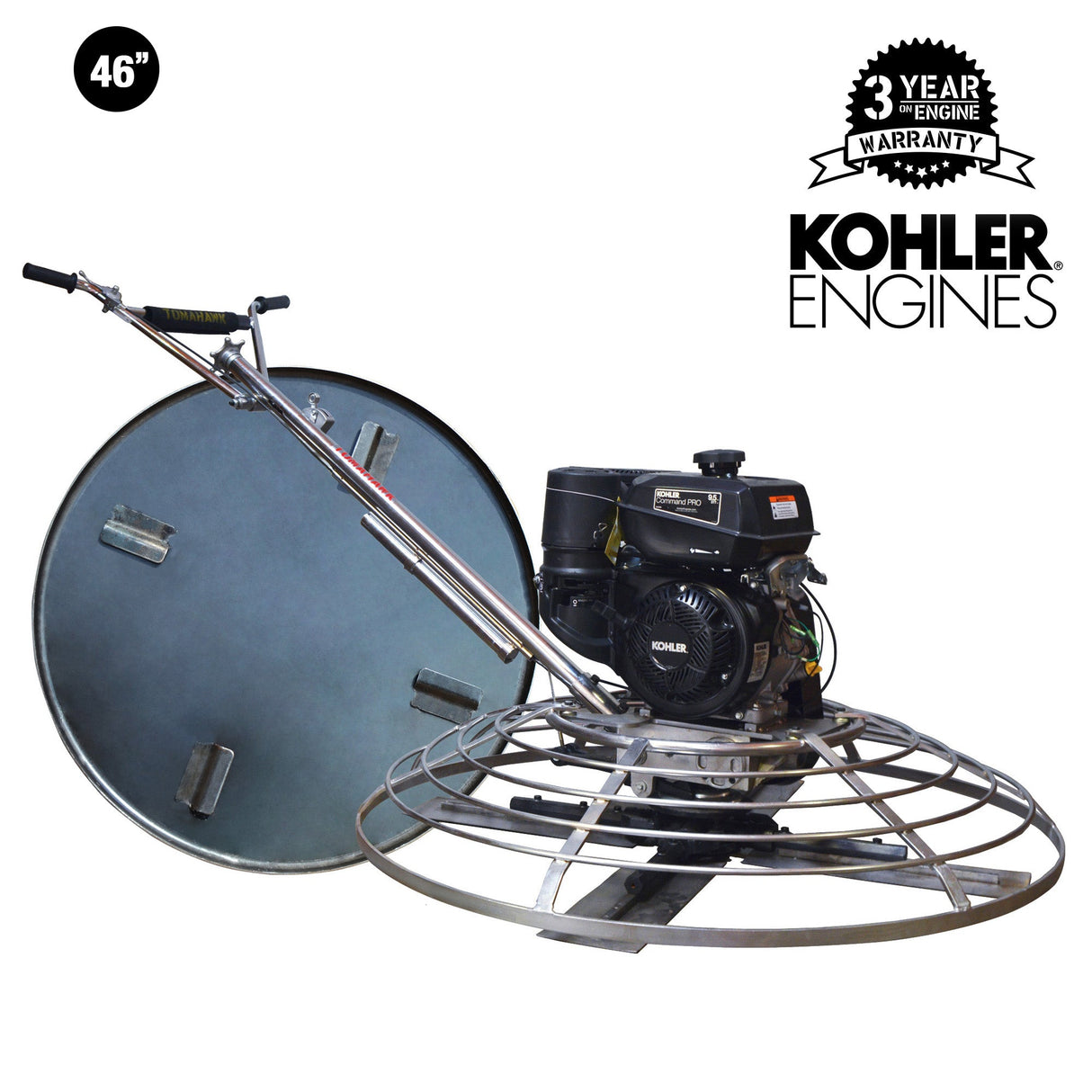 46" Concrete Power Trowel 14HP Kohler Float Pan Screed Edge Cement Finishing Tool
